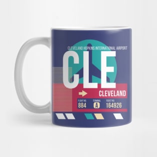 Cleveland, Ohio (CLE) Airport Code Baggage Tag Mug